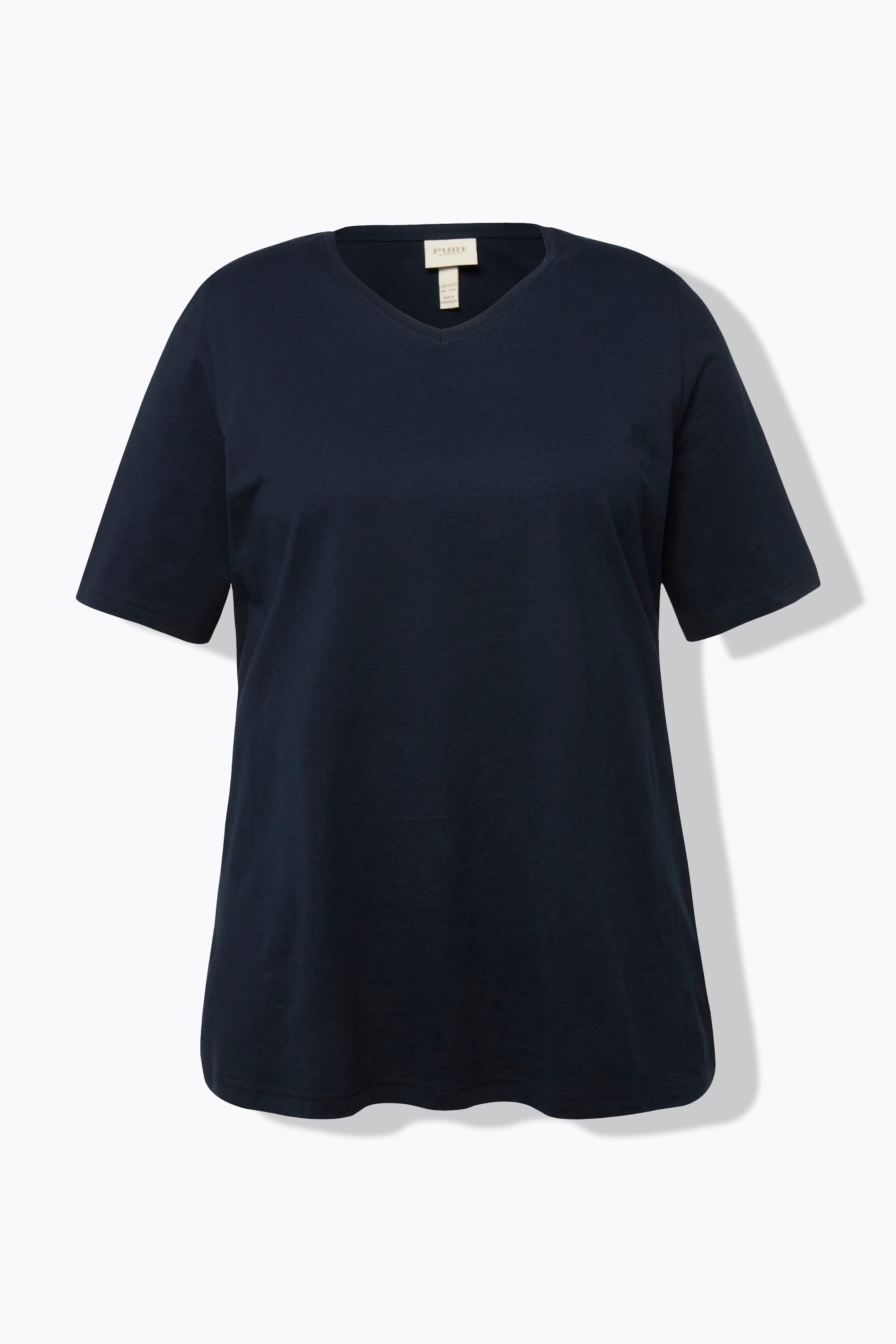 Ulla Popken Damen große Größen T Shirts 2er Pack V Ausschnitt Halbarm
