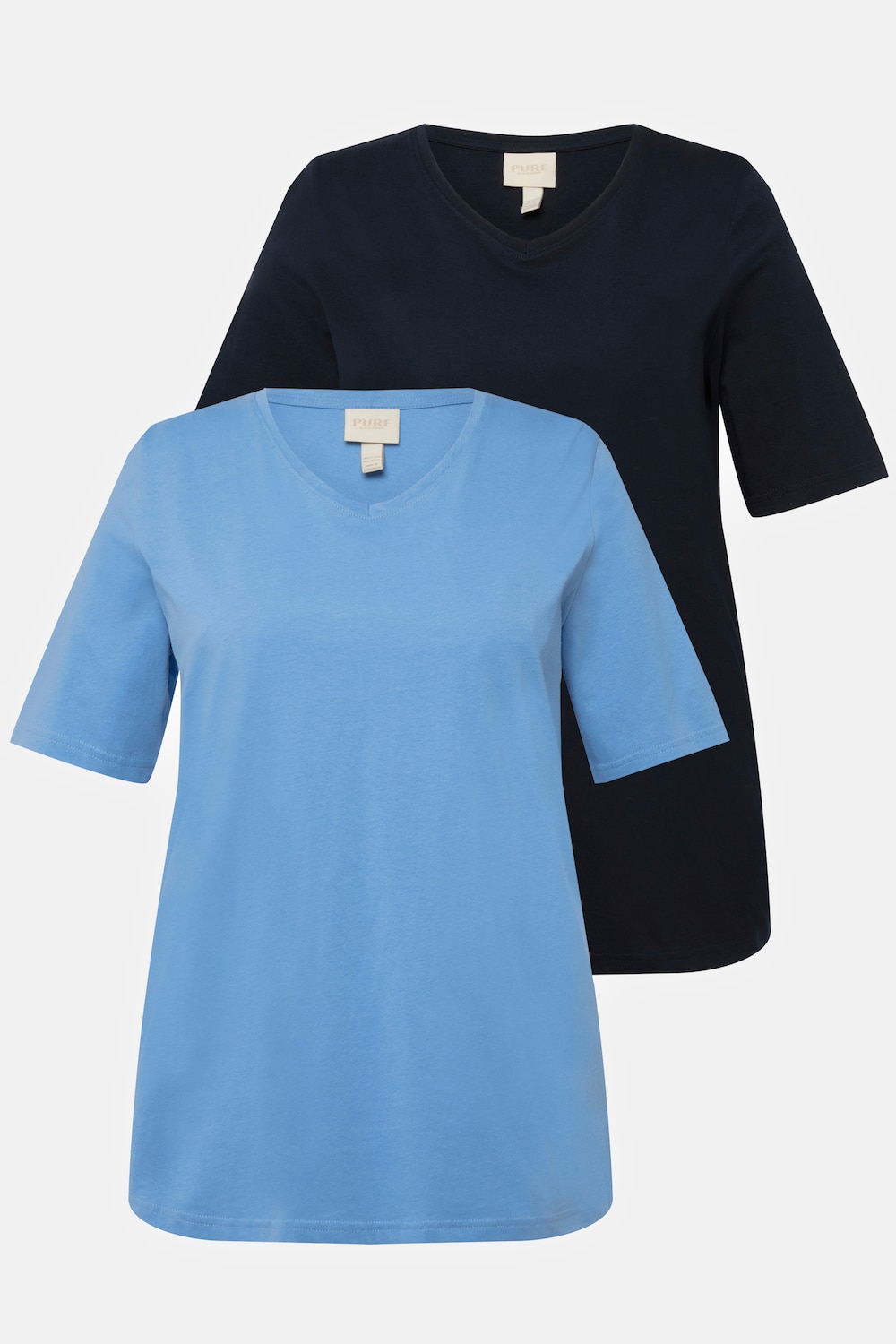 Große Größen T-Shirts, Damen, blau, Größe: 50/52, Baumwolle, Ulla Popken