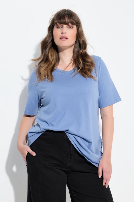 T-shirts, basic, set van 2, V-hals, korte mouwen, biologisch katoen