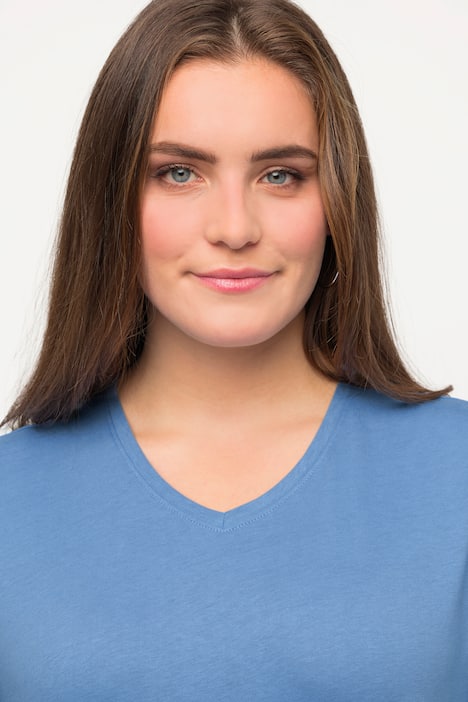 T-Shirts, 2er-Pack, V-Ausschnitt, Halbarm, Biobaumwolle