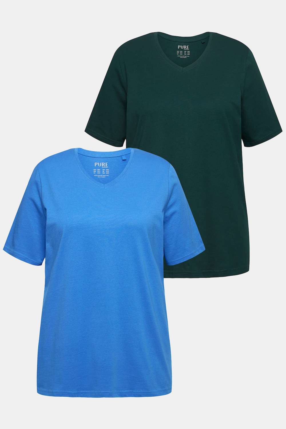 Große Größen T-Shirts, Damen, blau, Größe: 42/44, Baumwolle, Ulla Popken