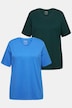 T-Shirts, 2er-Pack, V-Ausschnitt, Halbarm, Biobaumwolle