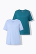 T-shirts, basic, set van 2, V-hals, korte mouwen, biologisch katoen