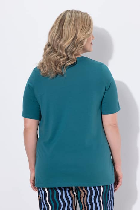 T-shirts, basic, set van 2, V-hals, korte mouwen, biologisch katoen