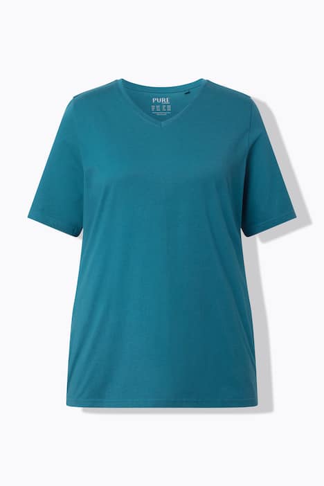 T-shirts, basic, set van 2, V-hals, korte mouwen, biologisch katoen