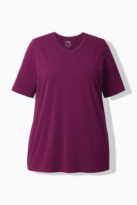 T-shirts, 2-pak, V-udskæring, korte ærmer, økologisk bomuld