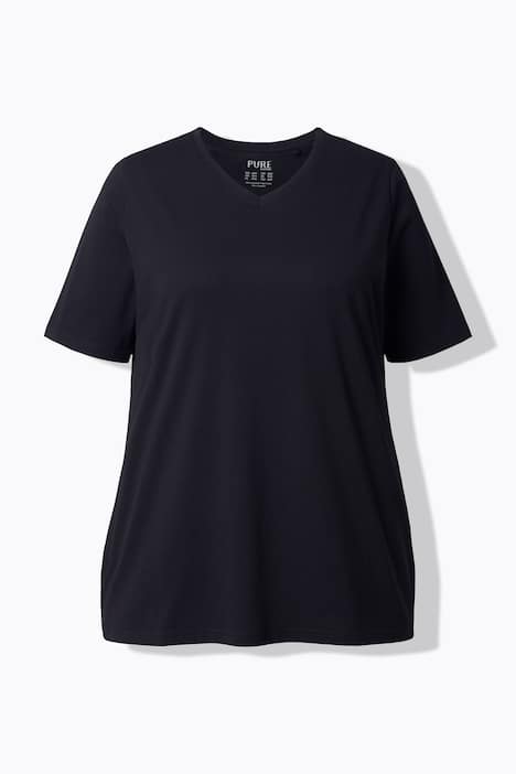 T-shirts, 2-pak, V-udskæring, korte ærmer, økologisk bomuld