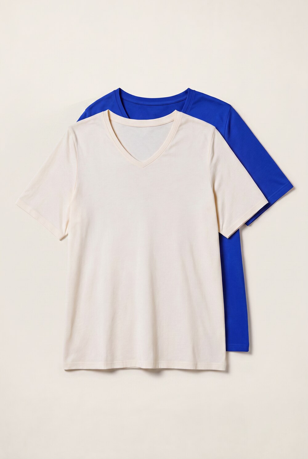 T-Shirts, 2er-Pack, V-Ausschnitt, Halbarm, Biobaumwolle