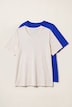T-shirts, basic, set van 2, V-hals, korte mouwen, biologisch katoen