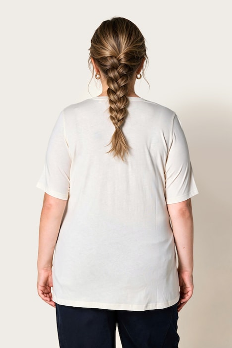T-shirts, basic, set van 2, V-hals, korte mouwen, biologisch katoen