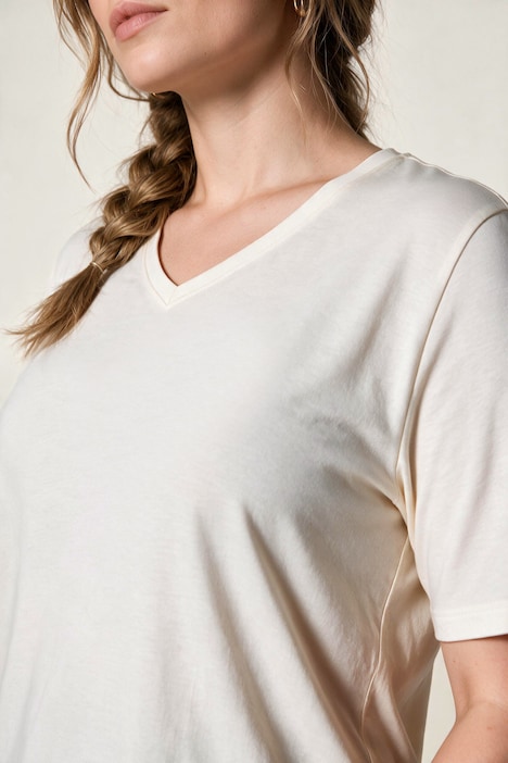 T-shirts, basic, set van 2, V-hals, korte mouwen, biologisch katoen