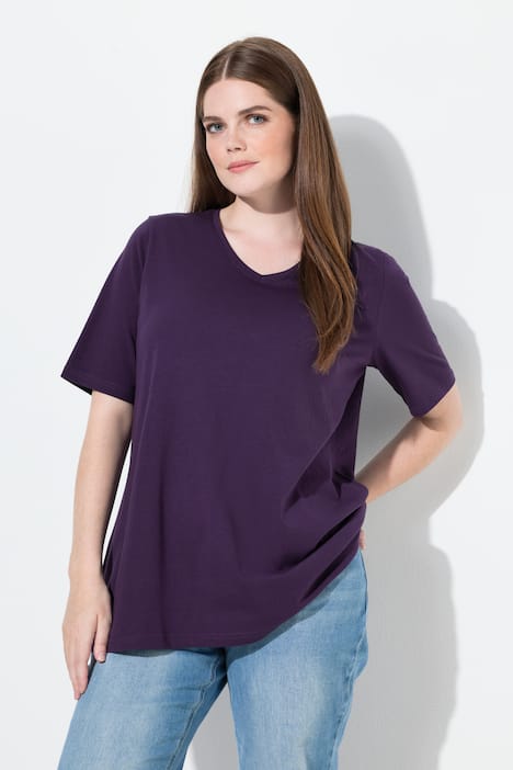 T-Shirts, 2er-Pack, V-Ausschnitt, Halbarm, Biobaumwolle