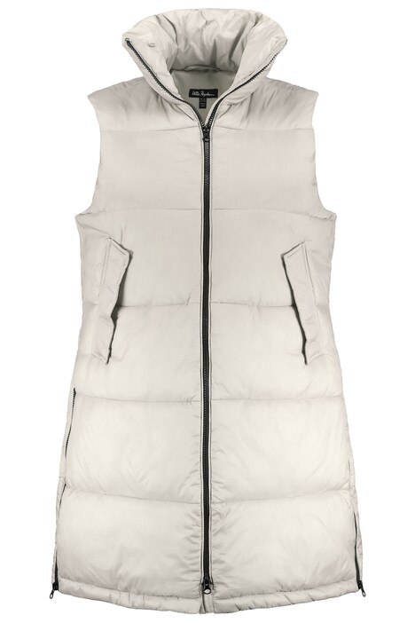 Prošívaná vesta, postranní zip, dvoucestný zip, bez rukávů