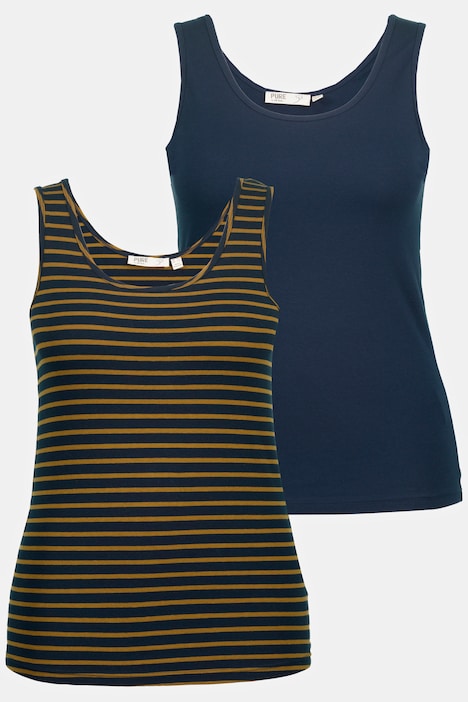 Linne, 2-pack, enfärgat/randigt, ekobomull