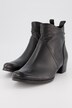 Caprice Leder-Stiefeletten, Raffung, Zipper, Weite H