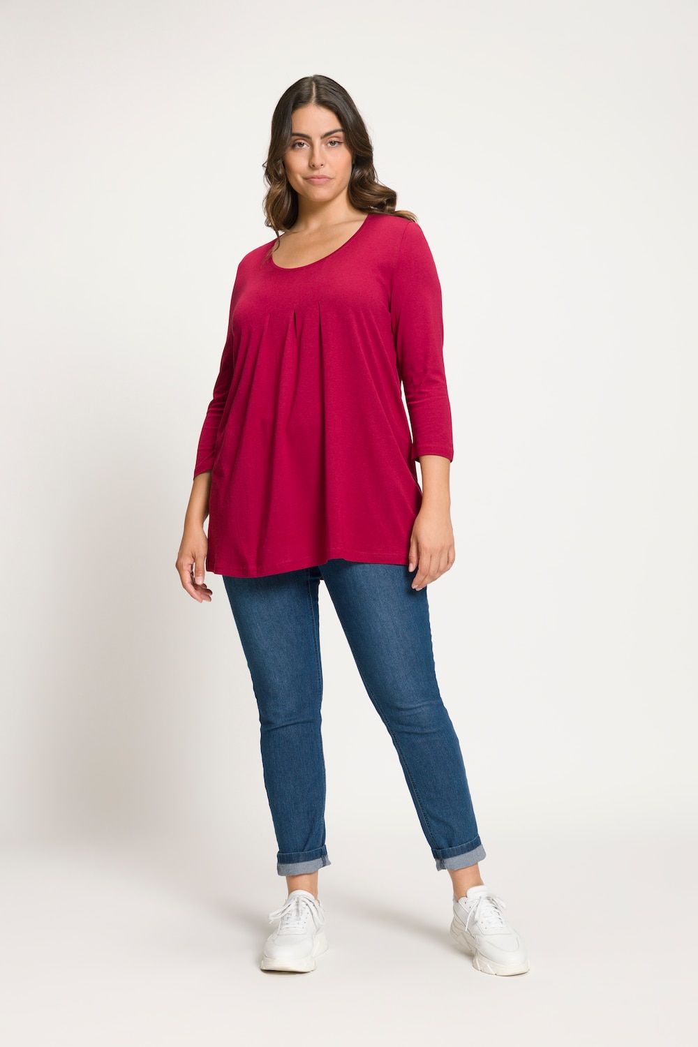 Grote Maten shirt, Dames, rood, Maat: 54/56, Ulla Popken