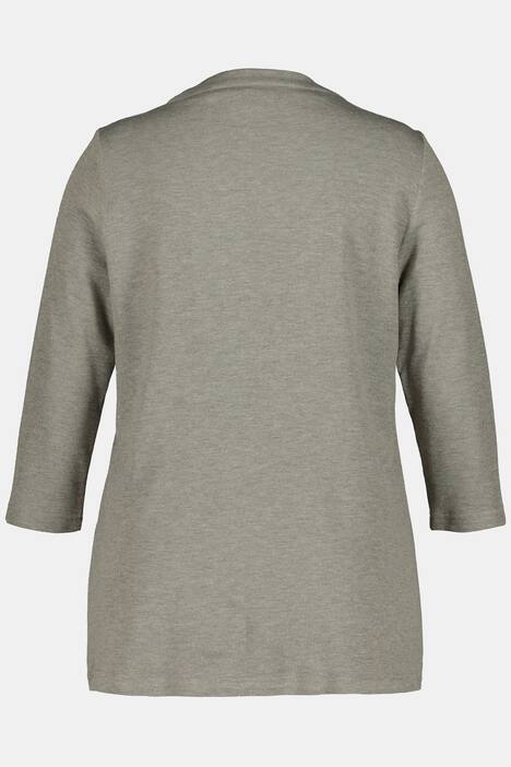 Shirt, Pailletten, Classic, Stehkragen, 3/4-Arm