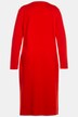 Chiffon Accent V-Neck Stretch Ponte Knit Dress