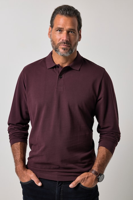 Poloshirt, Basic, Langarm, Piqué, bis 8 XL