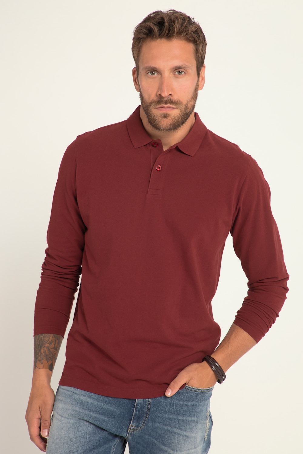 Große Größen Poloshirt, Herren, rot, Größe: 4XL, Baumwolle, JP1880