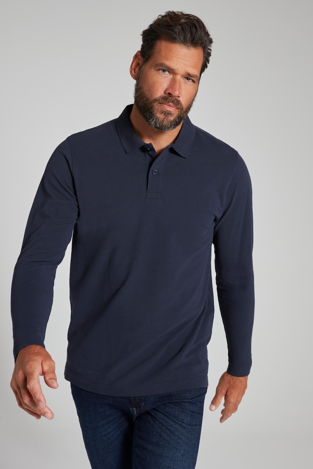 Große Größen Poloshirt, Herren, blau, Größe: 8XL, Baumwolle, JP1880