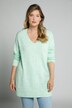 Pullover, Ziernaht, Oversized, V-Ausschnitt, Langarm