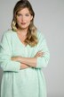 Pullover, Ziernaht, Oversized, V-Ausschnitt, Langarm