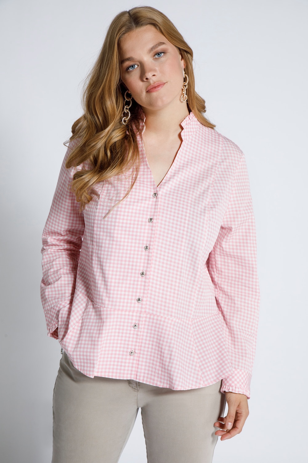 Große Größen Bluse, Damen, rot, Größe: 54/56, Polyester/Baumwolle, Ulla Popken