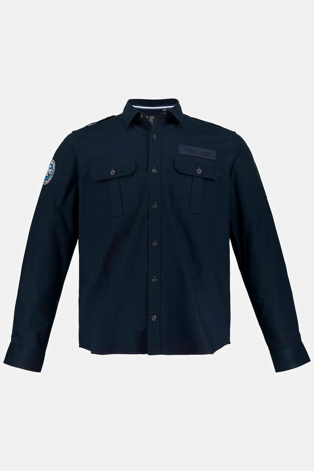 Overhemd, overshirt, lange mouwen met kentkraag, borstzakjes en badge. de vertrouwde jp1880 modern fit snit ...