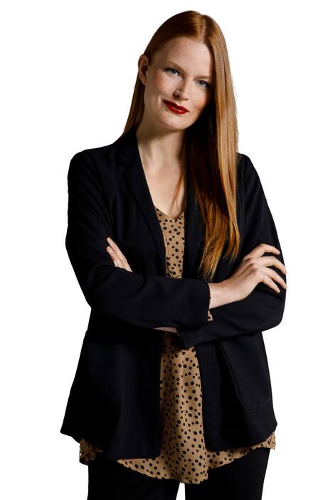 Blejzr, úzké klopy, vypasovaný, krep