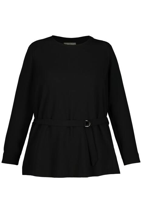 Tunika, A střih, pásek, zip na rameni, dlouhé rukávy