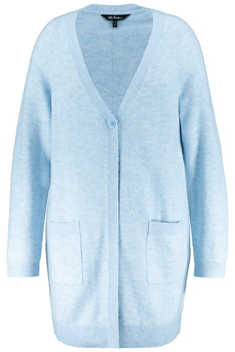 Rozepínací svetr, výstřih do V, A střih, knoflíky