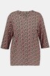 T-shirt, dekolt a la tunika, rękawy 3/4, drobny wzór