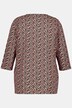 T-shirt, dekolt a la tunika, rękawy 3/4, drobny wzór