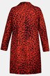 Uldfrakke, leoparddesign, revers, gå-slids