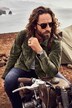 Skjorte i skind, ruskind, lange ærmer, modern fit