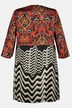 Patch Print Round Neck Tunic Blouse