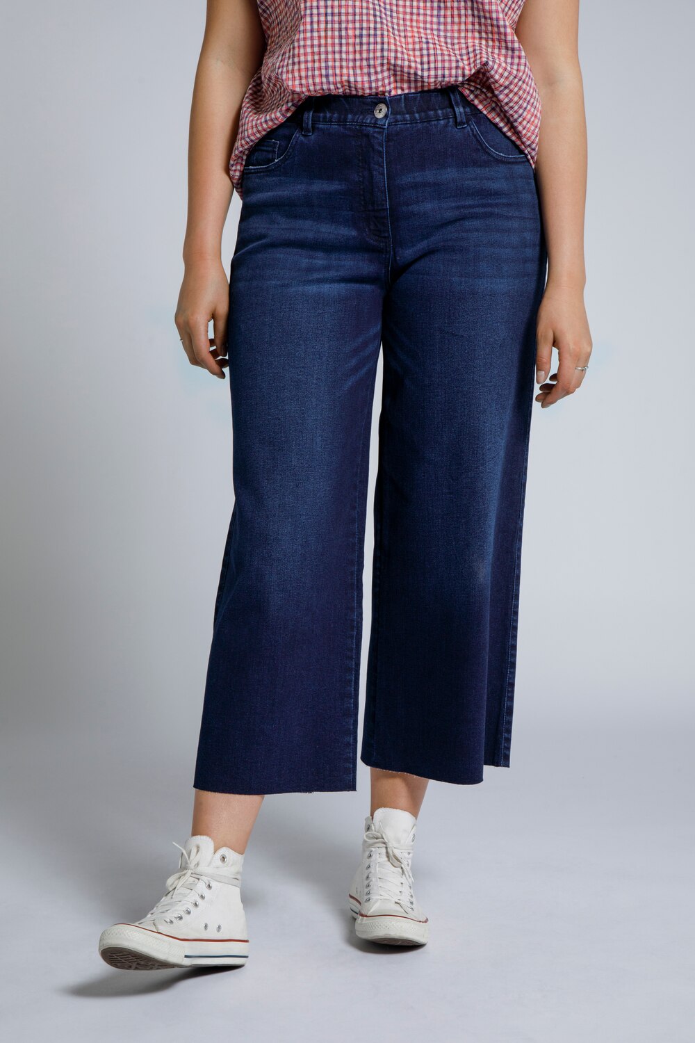 Grote Maten jeans culotte, Dames, blauw, Maat: 50, Katoen, Studio Untold