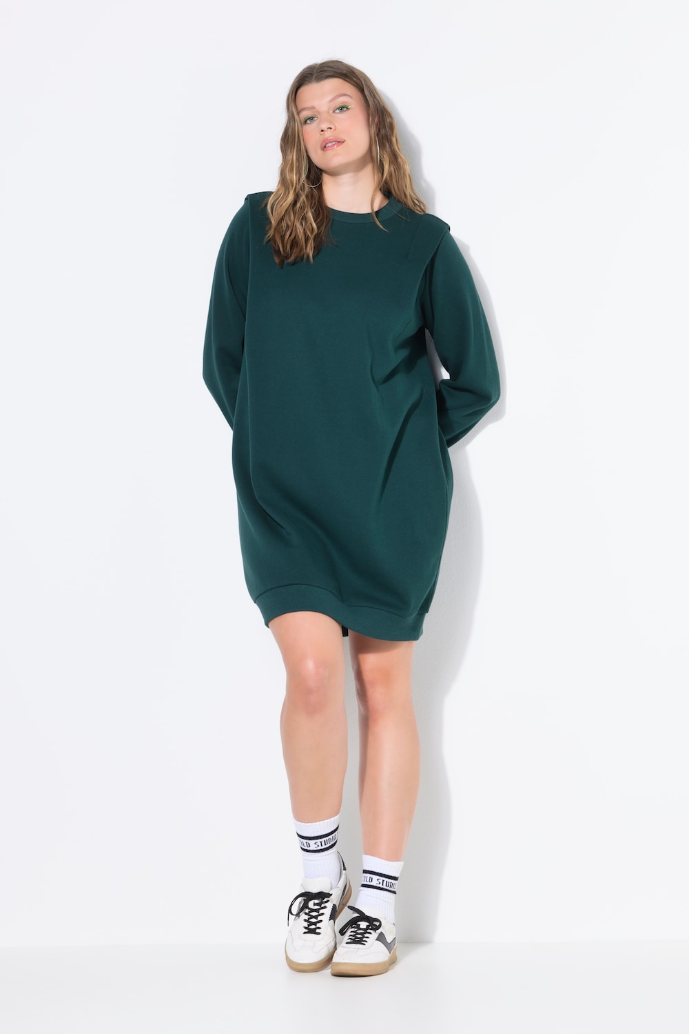 Sweatkleid, oversized, betonte Schultern