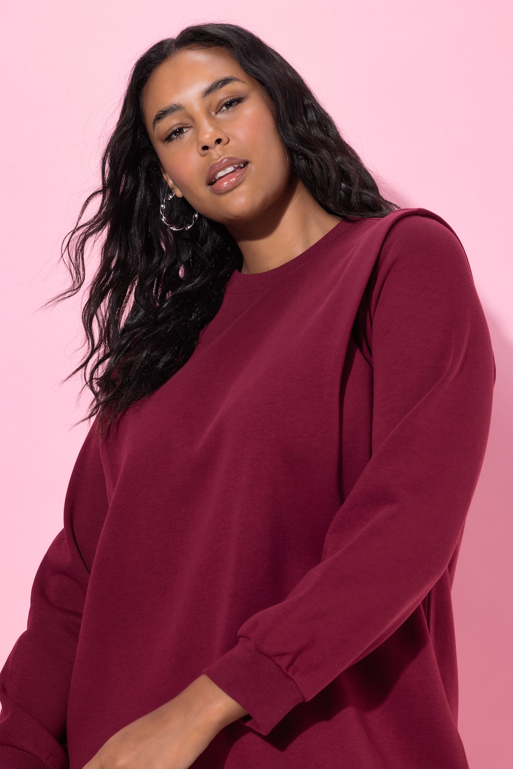 Sweatkleid, oversized, betonte Schultern