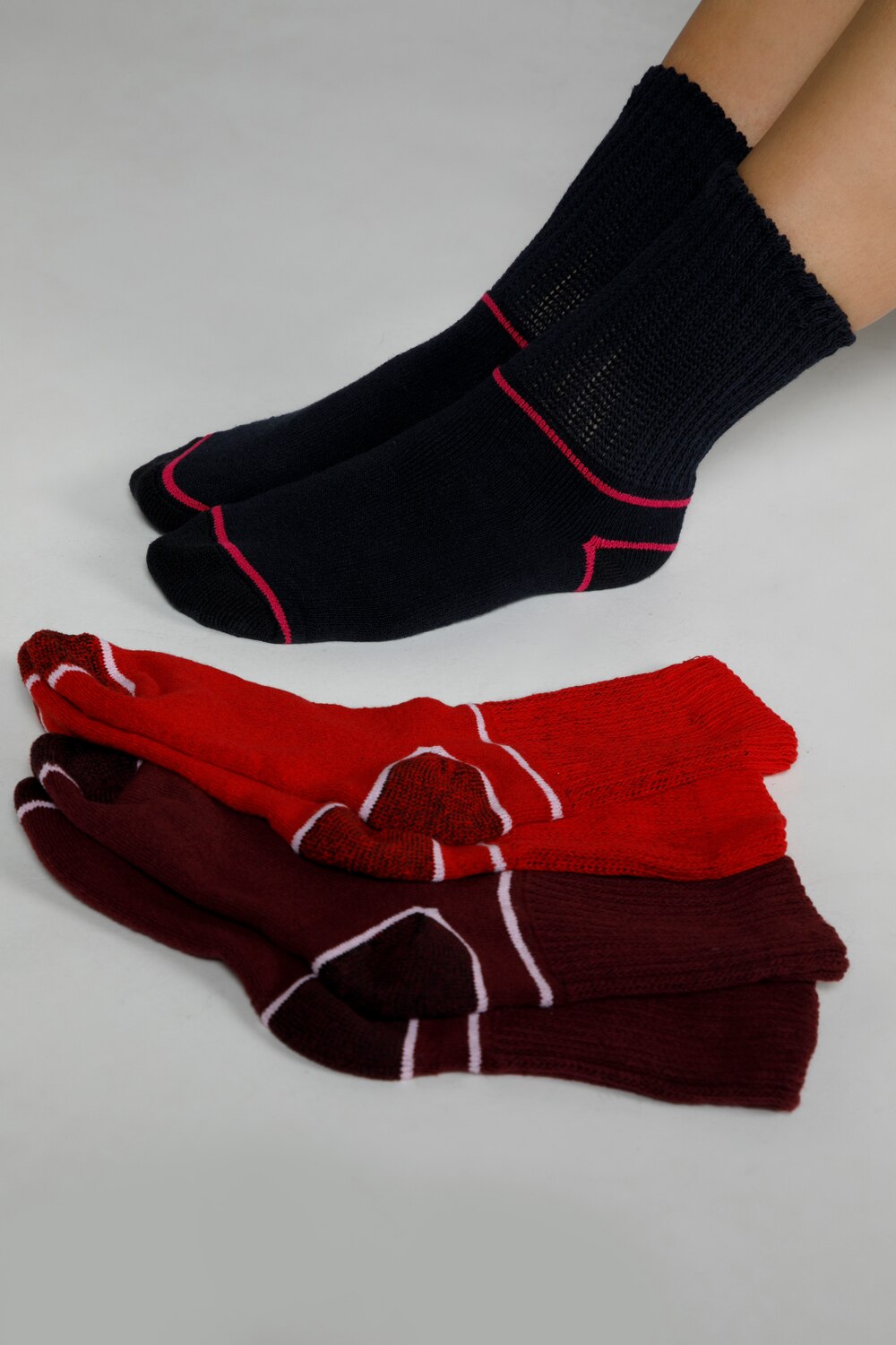 Grote Maten outdoorsokken set van 3, Dames, wit, Maat: One Size, Katoen/Polyester, Ulla Popken Grote Maten outdoorsokken set van 3, Dames, wit, Maat: One Size, Katoen/Polyester, Ulla Popken