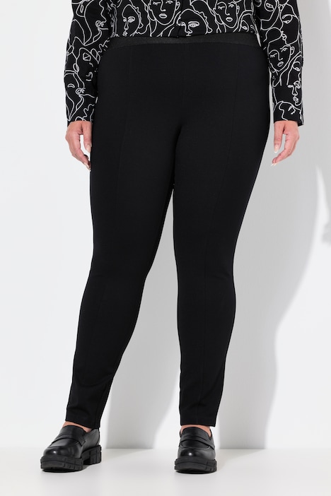 Pantalon Sienna, jambe slim et taille élastique, en tissu point de Rome