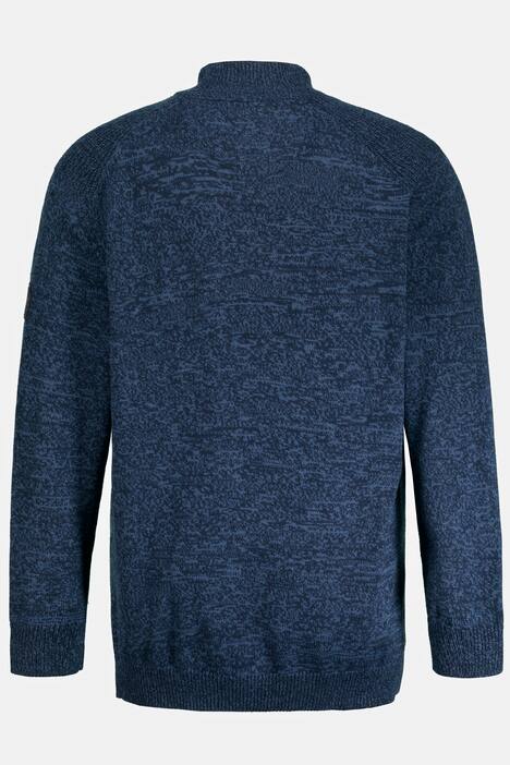 Stickad kofta, twotone-stickad, ståkrage, upp till 8 XL