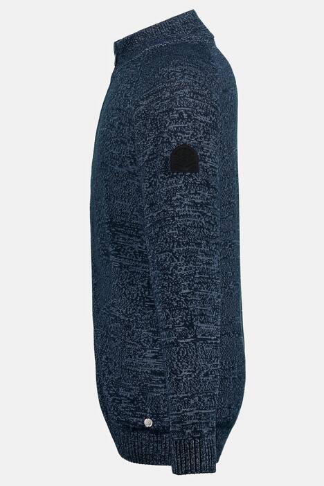 Stickad kofta, twotone-stickad, ståkrage, upp till 8 XL