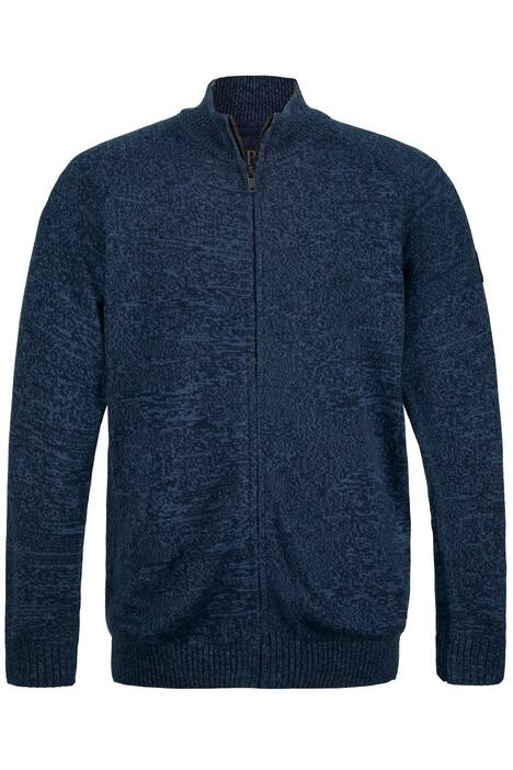 Rozepínací svetr, dvoutónový úplet, stojáček, do 8XL