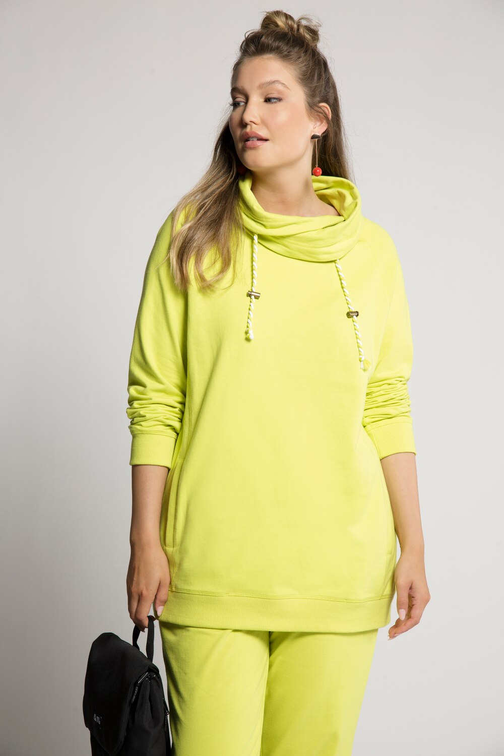 Grote Maten basic sweatshirt, Dames, geel, Maat: 42/44, Katoen/Polyester, Ulla Popken Grote Maten basic sweatshirt, Dames, geel, Maat: 42/44, Katoen/Polyester, Ulla Popken
