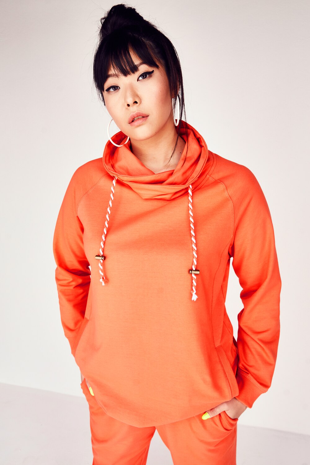 Grote Maten basic sweatshirt, Dames, oranje, Maat: 46/48, Katoen/Polyester, Ulla Popken Grote Maten basic sweatshirt, Dames, oranje, Maat: 46/48, Katoen/Polyester, Ulla Popken