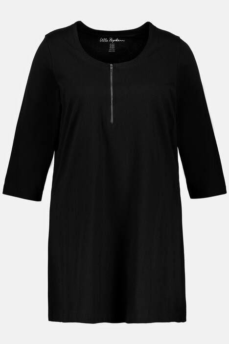 Długi T-shirt z suwakiem