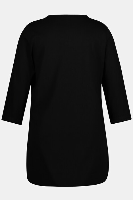 Curved Hem Swing Cotton Knit Tunic