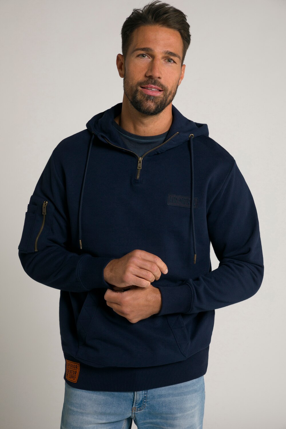 Grote Maten hoodie, Heren, blauw, Maat: XL, Katoen, JP1880
